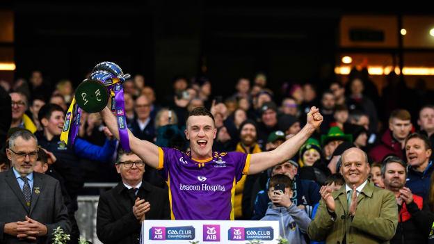 Kilmacud Crokes captain Shane Cunningham lifts the Andy Merrigan Cup after his side's victory in the AIB GAA Football All-Ireland Senior Club Championship Final match between Watty Graham's Glen of Derry and Kilmacud Crokes of Dublin at Croke Park in Dublin.