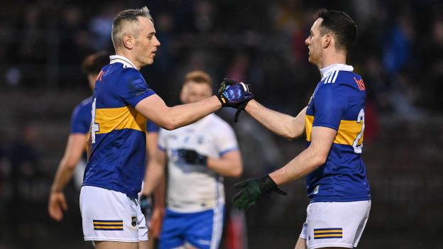 Tipperary's Willie Eviston nd Tommy Maher celebrate at Fraher Field.