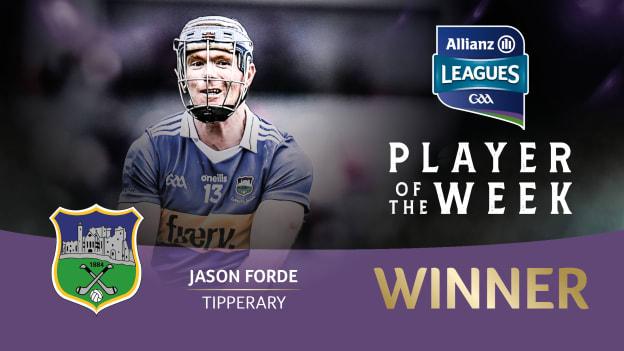Tipperary's Jason Forde has been voted GAA.ie Hurler of the Week.