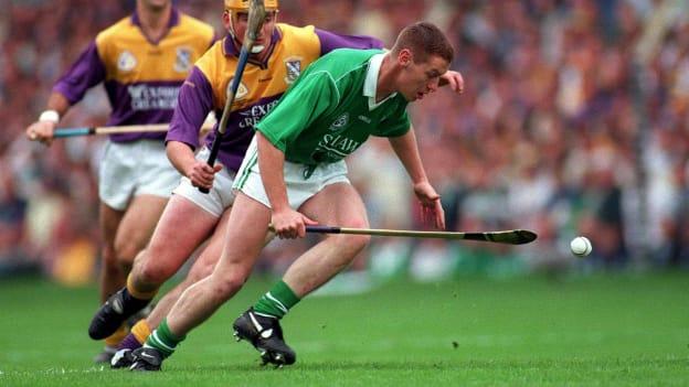 Ciaran Carey in action for Limerick against Wexford in the 1996 All-Ireland SHC Final. 