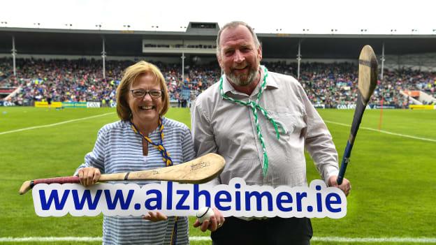 Pictured at the launch of the Tipperary v Limerick Legends Hurling Clash in aid of The Alzheimer Society of Ireland, which will be held on Saturday, September 7th 2019 (5.00pm Throw-In) during World Alzheimer’s Month 2019, are dementia advocates, Kathy Ryan and Kevin Quaid, at Semple Stadium in Thurles, Tipperary. 