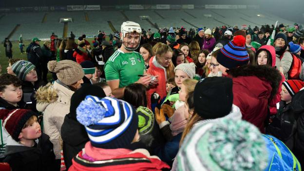 Kyle Hayes signs autographs following Limerick's win over Tipperary at the Gaelic Grounds.