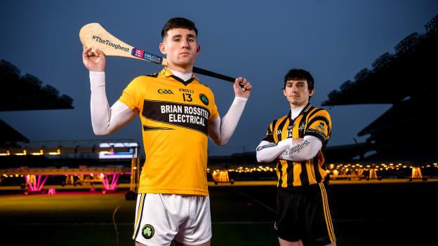 Conahy Shamrocks' James Bergin and Russell Rovers' Brian Hartnett pictured ahead of the AIB All Ireland Club Junior Hurling Championship Final.