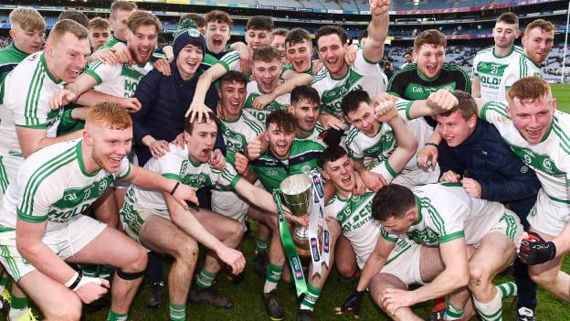 Ballyhale Shamrocks players celebrate with the Tommy Moore Cup after victory over Borris-Ileigh in the AIB All-Ireland Club SHC Final. 