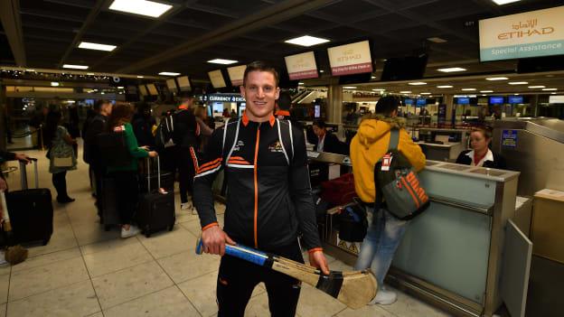 Clare hurler John Conlon in attendance at Dublin Airport prior to his departure on the PwC All Stars tour in Abu Dhabi.