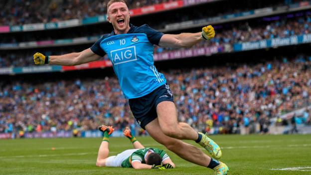 Paddy Small celebrates after Dublin's second half goal at Croke Park. Photo by Ramsey Cardy/Sportsfile