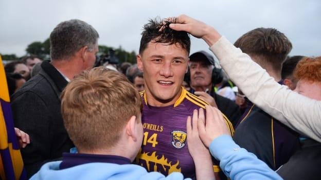 Wexford star Lee Chin congratulated by supporters after the Leinster SHC Semi-Final win over Kilkenny.