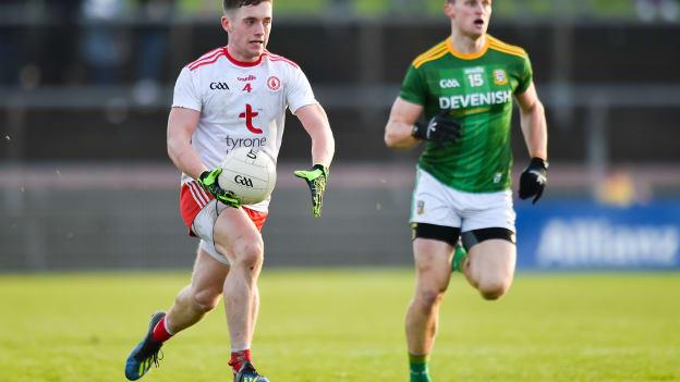 Liam Rafferty in possession for Tyrone against Meath at Healy Park on Sunday.