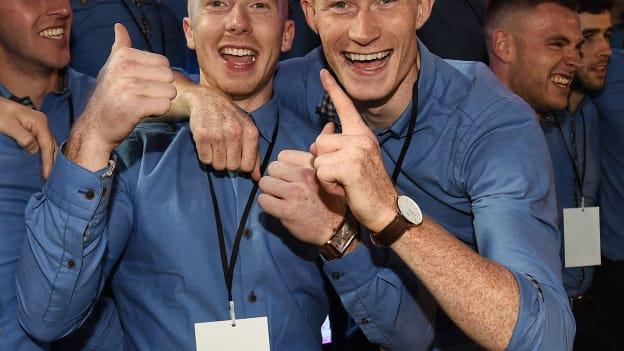 11 years after winning a Mackey Cup together with a Limerick City primary schools selection, Cian Lynch (l) and William O'Donoghue were part of the 2018 All-Ireland winning Limerick senior hurling team. 