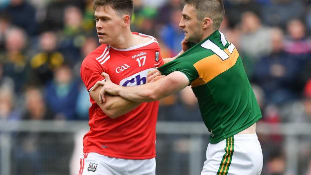 Kevin O’Donovan of Cork and Stephen O'Brien of Kerry pictured during the 2019 Munster GAA Football Senior Championship Final.