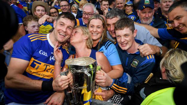 Seamus Callanan celebrates with his family after Tipperary's victory over Kilkenny in the 2019 All-Ireland SHC Final.