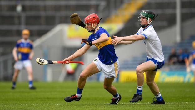 Jack Daly, Tipperary, and Cathrach Daly, Waterford, in Electric Ireland Munster MHC action at the Gaelic Grounds.