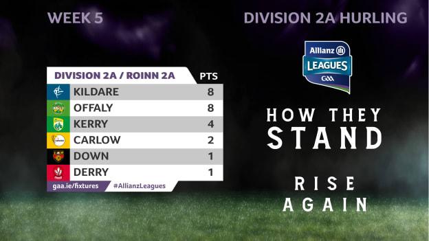 How they stand in Division 2A of the Allianz Hurling League.