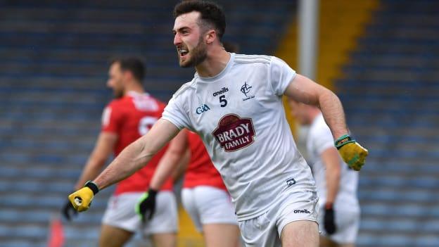 Kevin Flynn of Kildare celebrates scoring a goal in the 50th minute during the Allianz Football League Division 2 South Round 1 match between Cork and Kildare at Semple Stadium in Thurles, Tipperary. 