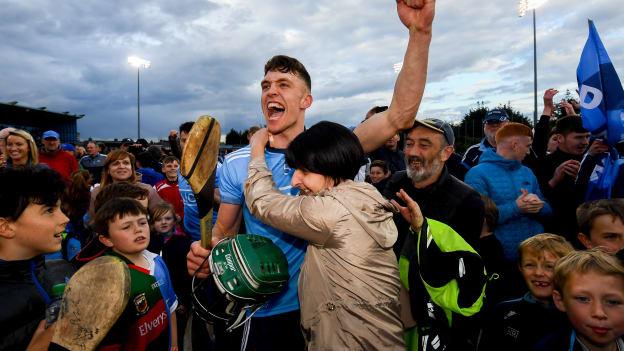 Chris Crummey of Dublin celebrates following the Leinster GAA Hurling Senior Championship Round 5 match between Dublin and Galway at Parnell Park in Dublin. 