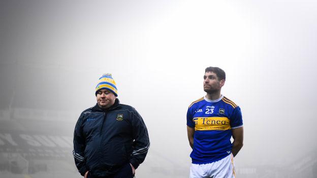Tipperary manager David Power and Philip Austin following the game at Croke Park.