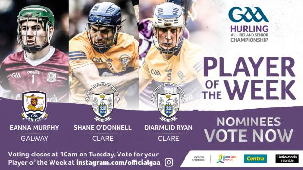 Galway's Eanna Murphy and Clare duo Shane O'Donnell and Diarmuid Ryan. 