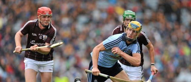 Ciarán Kilkenny in action for Dublin against Galway in the 2011 All-Ireland Minor Hurling Final. 