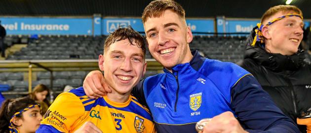 Kevin Burke, left, and Donal Burke of Na Fianna after their side's victory in the Dublin County Senior Club Hurling Championship final match between Ballyboden St Endas and Na Fianna at Parnell Park in Dublin. Photo by Stephen Marken/Sportsfile.