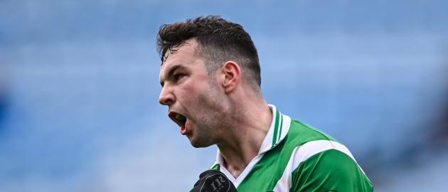 Dessie Conneely of Maigh Cuilinn celebrates scoring a point during the AIB Connacht GAA Football Senior Club Championship Quarter-Final match between Moycullen and Westport at Hastings Insurance MacHale Park in Castlebar, Mayo.