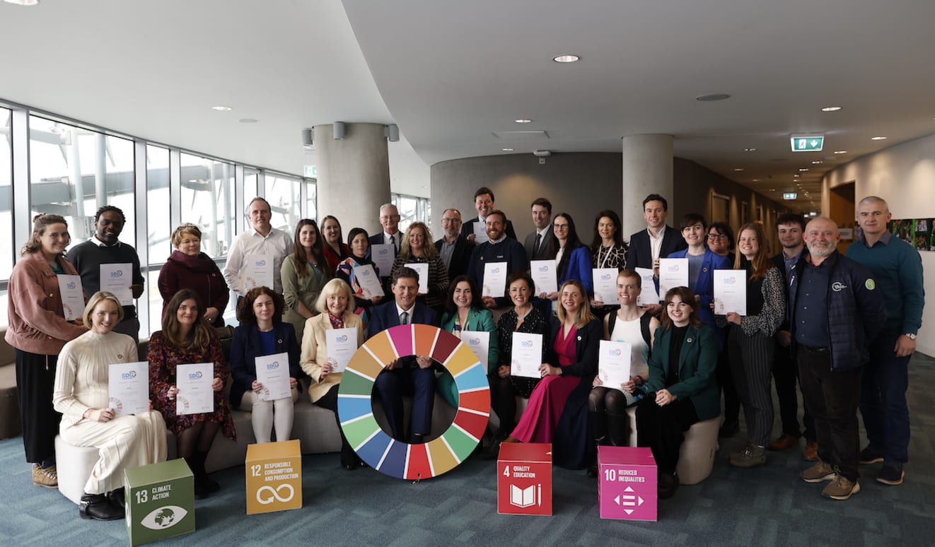 SDG Champions pictured with Minister for the Environment, Climate and Communications, Eamon Ryan TD.