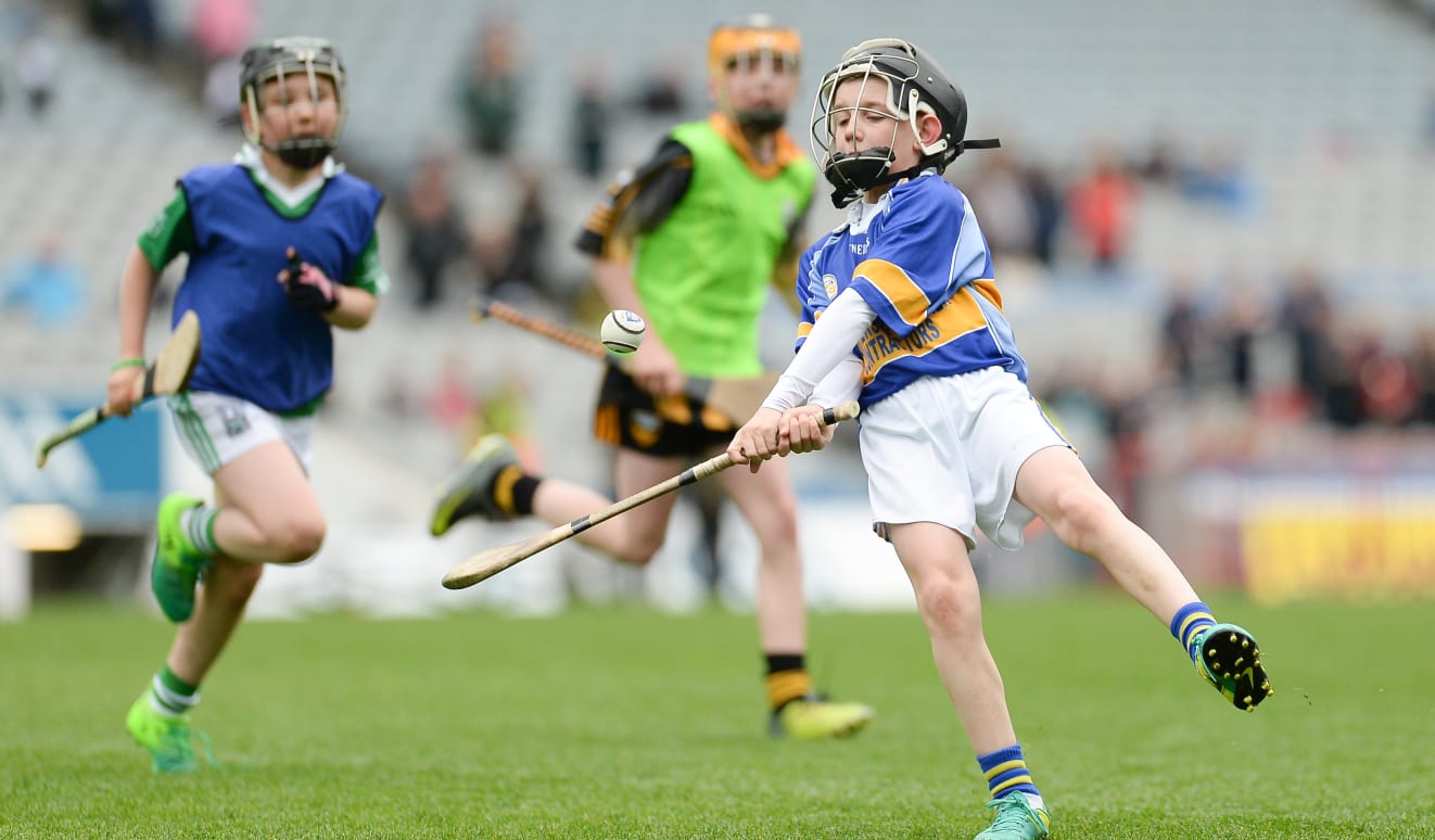 Noah Rogers shows the young talent of Portaferry while hurling in the 2017 Go Games Provincial Days at Croke Park. 