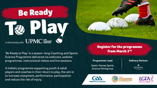Registration open for 'Be Ready to Play' coaching programme