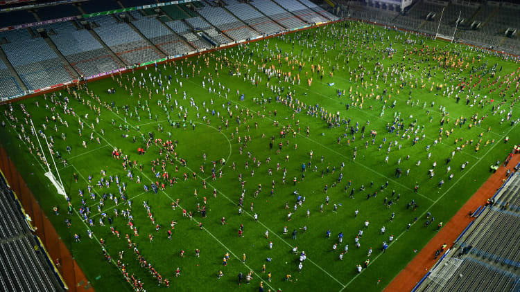 A general view during the Official Guinness World Record attempt for World’s Largest Hurling Lesson at Croke Park in Dublin. The attempt, which saw 1,772 participants take to the field was made to celebrate 20 Years of the GAA Museum.