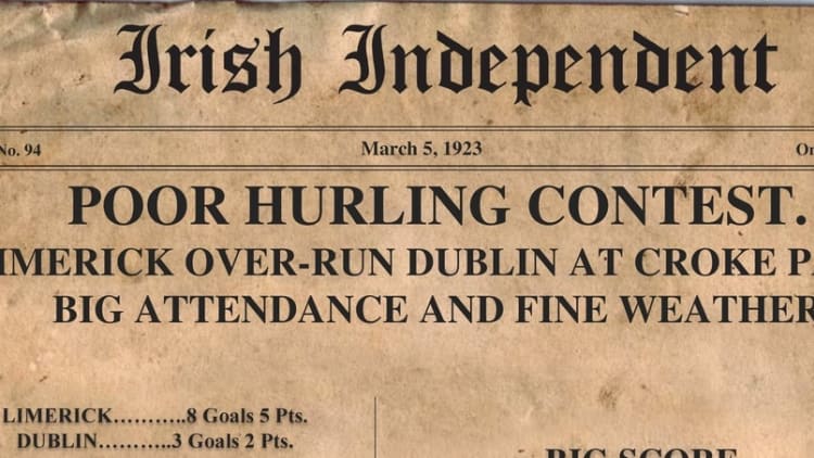 1921 GAA Hurling Final Match Report Cover
