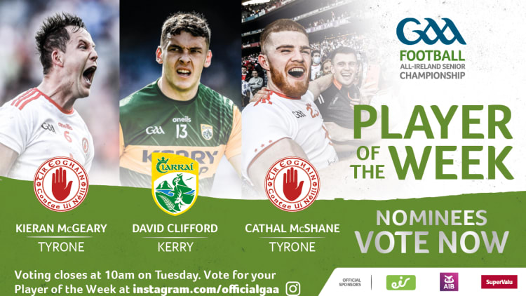 Kieran McGeary, David Clifford, and Cathal McShane are this week's nominees for GAA.ie Footballer of the Week.