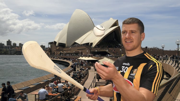 Kilkenny goalkeeper Eoin Murphy pictured at the Sydney Opera House ahead of Sunday's Wild Geese Trophy clash with Galway.