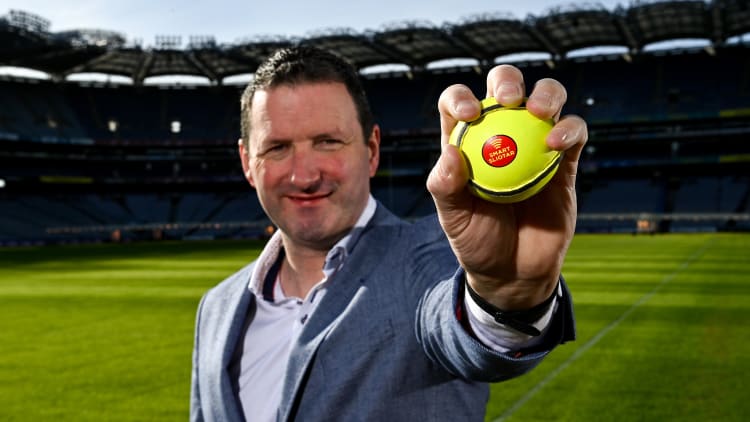 Today the GAA launched the new GAA Smart Sliotar, which will be used in this years Under 20 hurling championship. The aim of the smart sliotar is to ensure consistency in performance, compliance with specifications, and to ensure it meets ethical standards of manufacture. In attendance at the launch is former Tipperary hurler Brendan Cummins at Croke Park in Dublin.