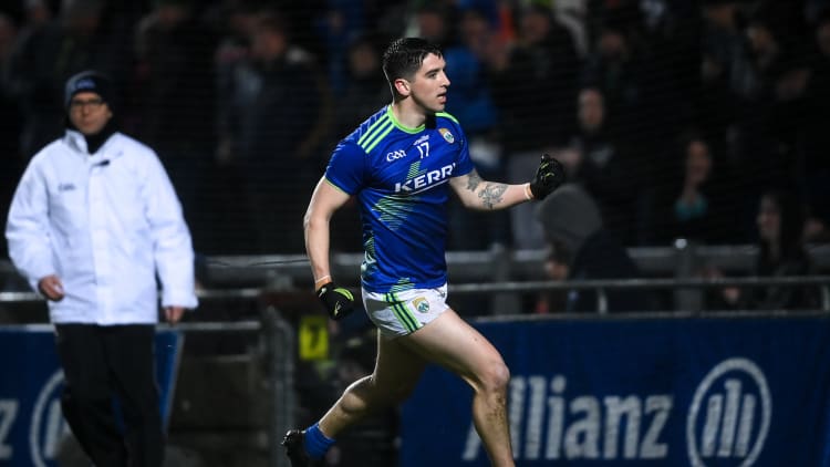 Tony Brosnan celebrates after scoring a goal for Kerry against Mayo at Austin Stack Park.