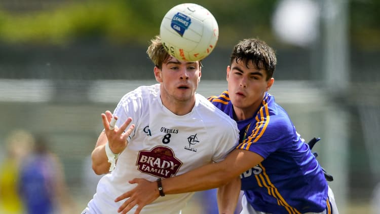 Liam Broderick, Kildre, and Eoin Darcy, Wicklow, in Electric Ireland Leinster Minor Championship action.
