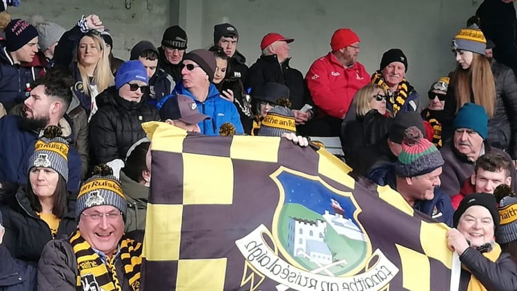 Russell Rovers supporters pictured at today's AIB All-Ireland Club JHC semi-final against Micheal Breathnachs.