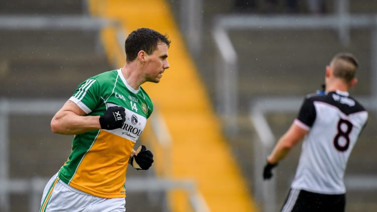 Experienced Offaly forward Niall McNamee celebrates at Bord Na Mona O'Connor Park.