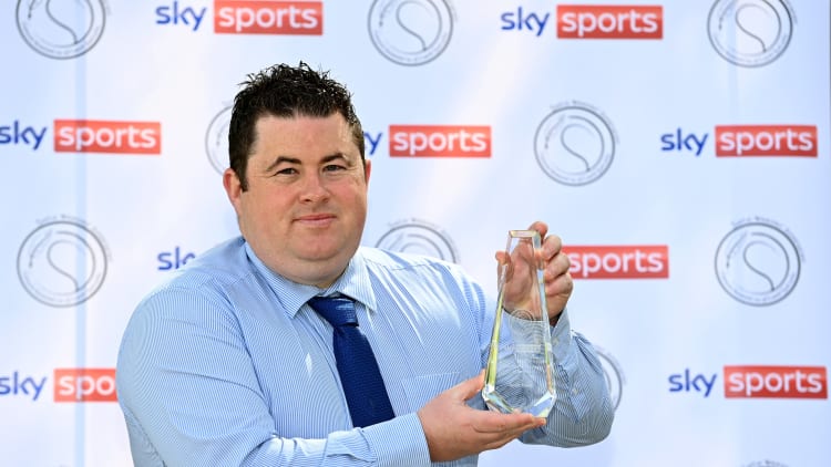 Tipperary manager David Power with his Gaelic Writers' Association (GWA) Football Personality of the Year award, in association with Sky Sports.