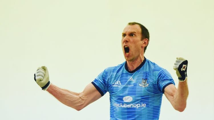Dublin's Eoin Kennedy celebrates after beating Westmeath's Robbie McCarty in the MyClubShop.ie All-Ireland 60x30 Senior Singles Final.