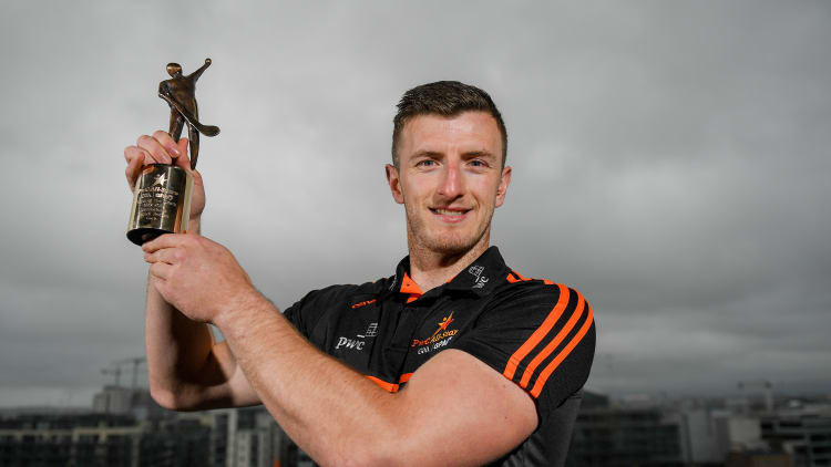 Cork hurler, Patrick Horgan, pictured with his PwC GAA-GPA Hurler of the Month award for May.