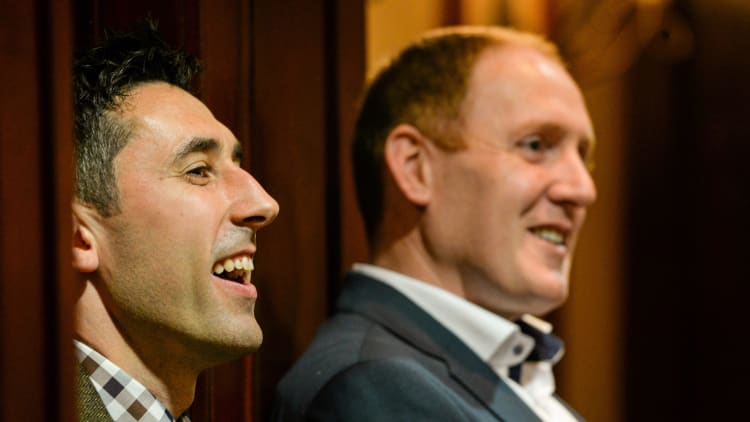 St Eunan's manager Rory Kavanagh and chairman John Haran.