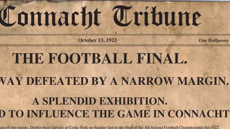 1922 GAA Football Final Match Report Cover