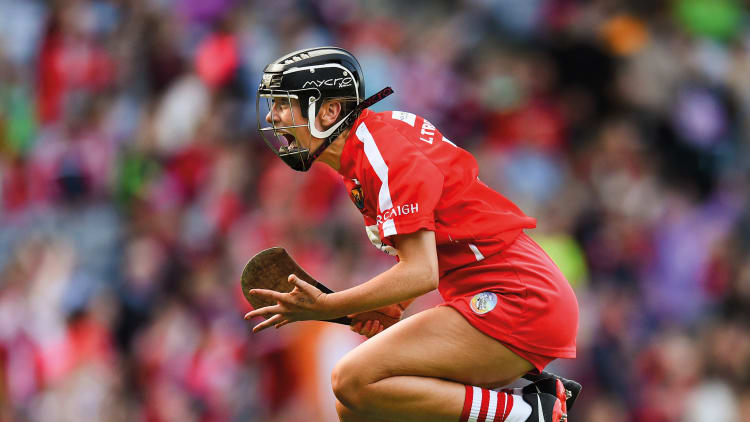 Laura Treacy celebrates following the 2018 All Ireland Camogie Final.