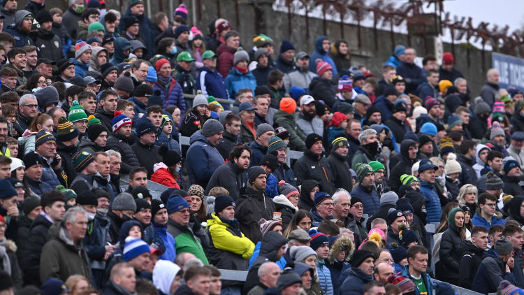 Spectators during the 2022 McGrath Cup Final match between Kerry and Cork at Fitzgerald Stadium in Killarney, Kerry.