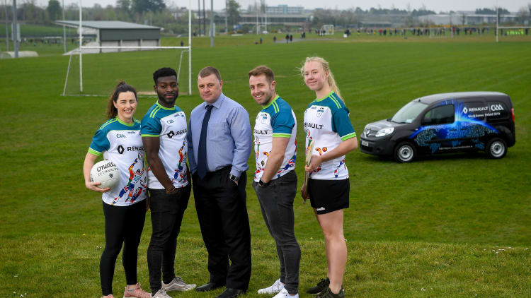 Dublin footballer Lyndsey Davey, Westmeath footballer Boidu Sayeh, Waterford hurling manager Paraic Fanning, Waterford hurler Noel Connors and Waterford Camogie player Niamh Murphy pictured at the Waterford Launch of the Renault GAA World Games 2019.