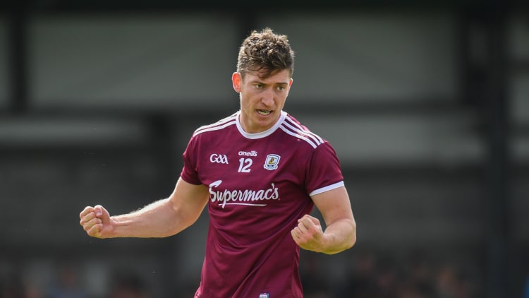 Galway's Johnny Heaney celebrates at Markievicz Park.