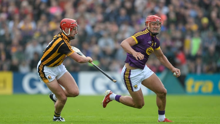 Lee Chin, Wexford, and Cillian Buckley, Kilkenny, in action at Innovate Wexford Park.