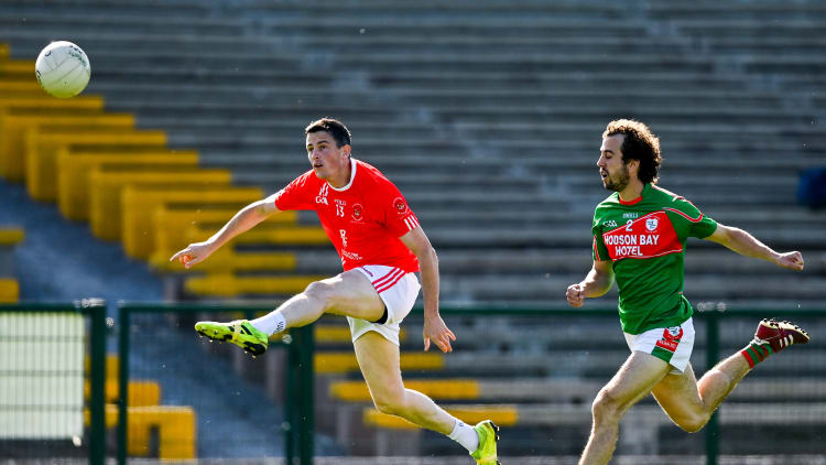 Emmet Kelly, Padraig Pearses, and Darragh Sheehy, St Brigid's during the Roscommon SFC Final at Dr Hyde Park.