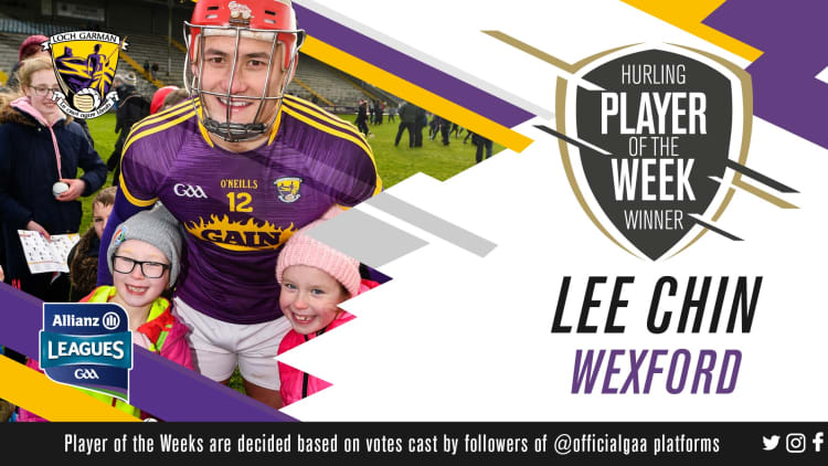 Wexford's Lee Chin has been voted GAA.ie Hurler of the Week.
