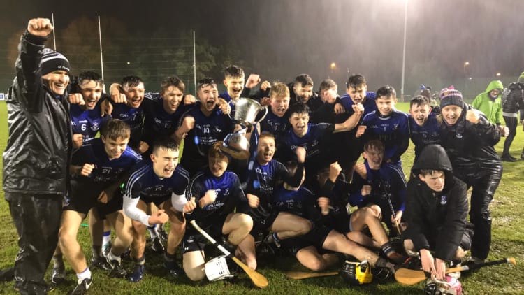 The OLSPCK hurlers celebrate after victory over St. Patrick's Grammar School Armagh in the Ulster Schools Casement Cup Final.