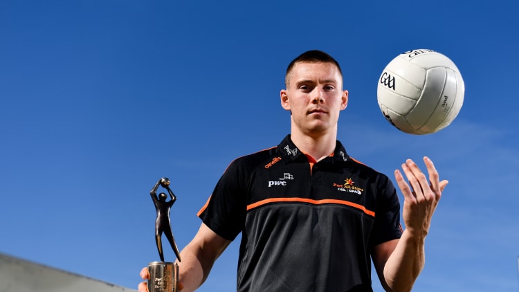 Dublin footballer Con O’Callaghan pictured with his PwC GAA/GPA Player of the All-Ireland Football Final award.